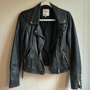 Pleather rock & roll studded jacket, Size S